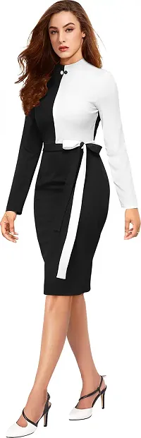 Stylish Black Polyester  Bodycon Dress For Women-thumb2