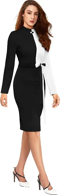 Stylish Black Polyester  Bodycon Dress For Women-thumb2