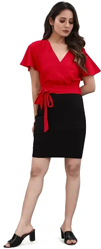 Stylish Red Polyester  Bodycon Dress For Women-thumb1