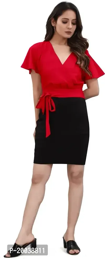 Stylish Red Polyester  Bodycon Dress For Women-thumb2