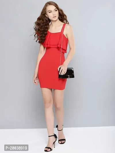 Stylish Red Polyester  Bodycon Dress For Women-thumb2