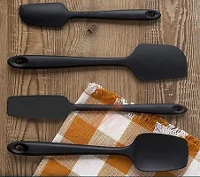 Baskety Stainless Steel Kitchen Utensil Set - 4 Piece Silicone Cooking Utensils with Large & Small Spatulas, Serving Spoon & Turner Flipper Spatula - Spatula Set(4A)-thumb3