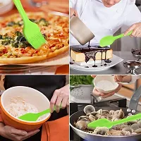 Ramkuwar 5 Piece Silicone Baking Utensils Set – Spatula, Whisk, Brush, Spoon, Scraper Baking Utensil Tool Set Ideal for Mixing, Baking & Cooking Silicone Kitchen Utensils (5-Piece) (Green)-thumb1