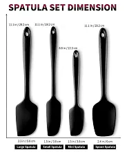 Baskety Stainless Steel Kitchen Utensil Set - 4 Piece Silicone Cooking Utensils with Large & Small Spatulas, Serving Spoon & Turner Flipper Spatula - Spatula Set(4A)-thumb2