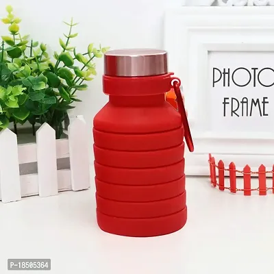 550ml Collapsible Water Bottle Silicone Foldable Travel Water Bottle  Lightweight Water Bottles with Carabiner