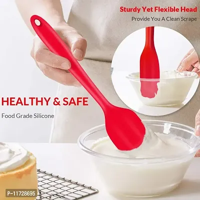 Baskety Silicone Spatula Set, 5 PCS Heat Resistant Rubber Spatulas Utensils for Nonstick Cookware Baking Cooking Mixing, Seamless & Flexible, Dishwasher Safe Red-thumb3