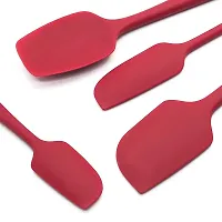 Baskety Spatula Silicone Spatula Set Spatulas Silicone Heat Resistant 500?F Rubber Spatula Seamless One Piece Non-Stick 4-Piece for Cooking Baking Mixing.|SPATULA-4A| (RED)-thumb2