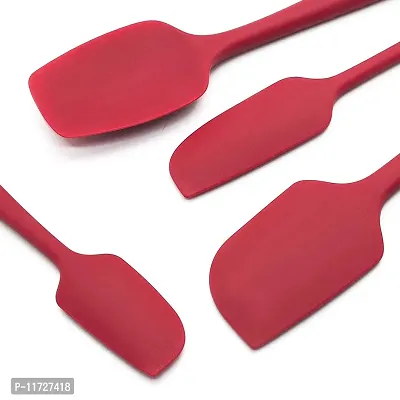 Baskety Spatula Silicone Spatula Set Spatulas Silicone Heat Resistant 500?F Rubber Spatula Seamless One Piece Non-Stick 4-Piece for Cooking Baking Mixing.|SPATULA-4A| (RED)-thumb3