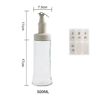 Baskety Vinegar and Olive Oil Leakproof Bottle Dispenser 500 ml High Temperature Resistant Clear Glass for Kitchen with Airtight Opening and Closing Spout 2pcs(White)-thumb1