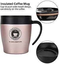 Baskety 330ml Travel Coffee Mug - Stainless Steel & Vacuum Insulated - Sliding Lid for Splash-Proof with Double Walled Vacuum Stainless Steel to Keeps Beverages Hot or Cold (Pink, Pack of 1)-thumb3