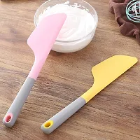 Baskety Silicone Spatula - Heat Resistant Multifunctional Kitchen Baking Tool Cake Cream Butter Knife for Cake Kitchen Accessories Tools, Dark Pink Pack of 1-thumb3