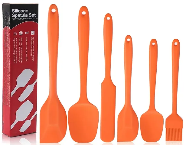 Baskety Silicone Spatula Set - 6 Piece Non-Stick Silicone Spatula Set with Stainless Steel Core - Heat-Resistant Spatula Kitchen Utensils Set for Cooking, Baking and Mixing