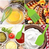 Ramkuwar 5 Piece Silicone Baking Utensils Set – Spatula, Whisk, Brush, Spoon, Scraper Baking Utensil Tool Set Ideal for Mixing, Baking & Cooking Silicone Kitchen Utensils (5-Piece) (Green)-thumb3