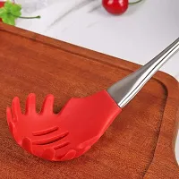 Baskety Silicone Pasta Fork, High Heat Resistant to 600?F, Hygienic One Piece Design, Spaghetti Strainer & Server Spoon Red Pack of 2-thumb4