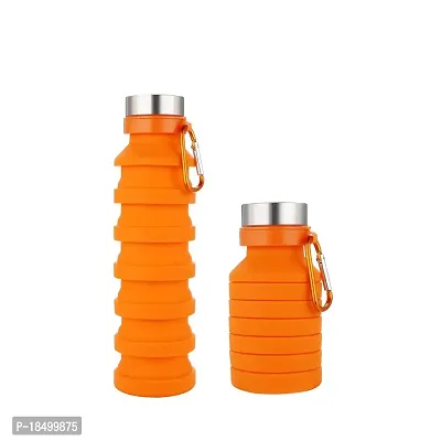 Ramkuwar Collapsible Water Bottle, Reuseable BPA Free Silicone Foldable Water Bottles for Travel Gym Camping Hiking, Portable Leak Proof Sports Water Bottle with Carabiner