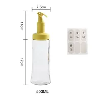 Ramkuwar 500ml Lead-Free Glass Dispenser Bottle Dispenser For Oil Vinegar Olive Oil BBQ Salad Baking Roasting Frying Cruet Pour Spout Wide Opening for Easy Refill and Cleaning (2)_Yellow-thumb1