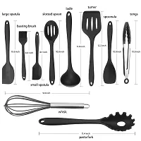 Ramkuwar 5-Piece Silicone Spatula Set - Heat Resistant Non Stick Rubber Spatulas for Cooking, Baking, and Mixing - FDA Certification for Silicone raw Material and BPA Free Pro-Grade Silicone (Black)-thumb1