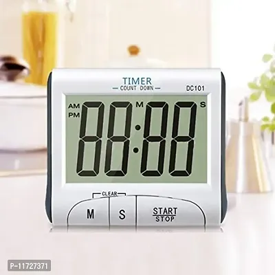 Ramkuwar Digital Kitchen Timer & Stopwatch, Large Digits, Loud Alarm, Magnetic Stand (White)-thumb0