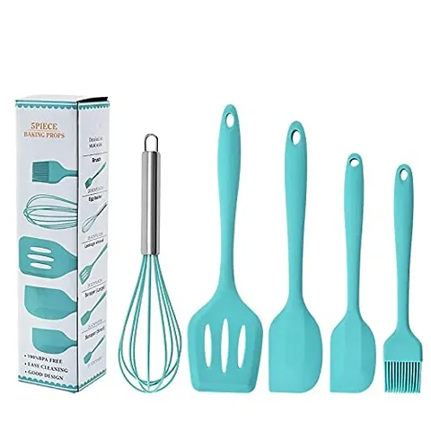 Baskety Food Grade Silicone Rubber Spatula Set Kitchen Utensils for Baking, Cooking, and Mixing High Heat Resistant Non Stick Dishwasher Safe