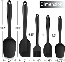 Ramkuwar Silicone Non-Stick 446ºF Heat-Resistant Silicone Baking Spatulas/Spoon/Brush Set (Large, Black) -Set of 5 Pieces-thumb1