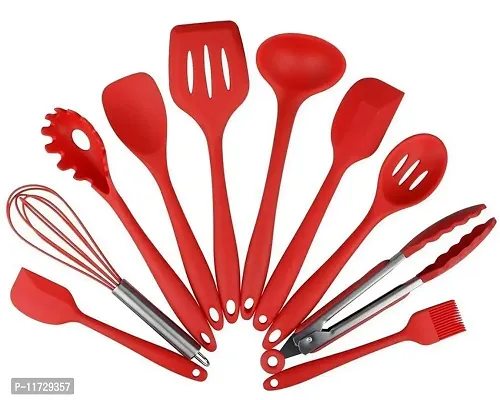 Ramkuwar 5-Piece Silicone Spatula Set - Heat Resistant Non Stick Rubber Spatulas for Cooking, Baking, and Mixing - FDA Certification for Silicone raw Material and BPA Free Pro-Grade Silicone (Red)