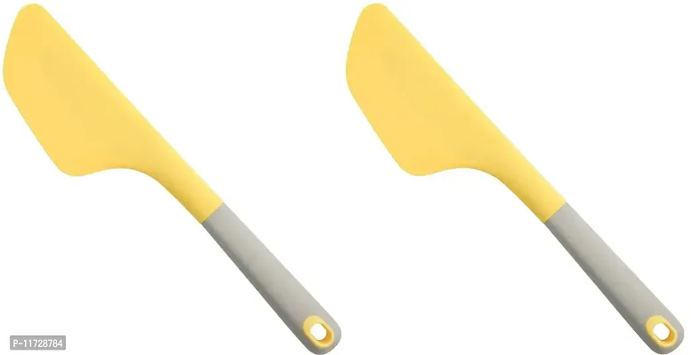 Baskety Silicone Spatula - Heat Resistant Multifunctional Kitchen Baking Tool Cake Cream Butter Knife for Cake Kitchen Accessories Tools, Yellow Pack of 2
