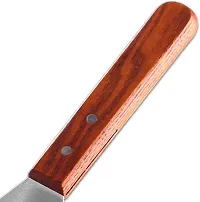 Rankuwar Stainless Steel Spatula Slotted Turner Wooden Handle 1 Piece-thumb1