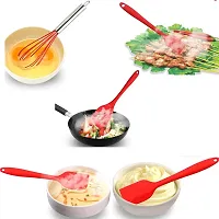 Ramkuwar Silicone Baking Utensils Set Includes Spatula, Whisk, Brush, Spoon, Scraper (5-Piece, Red)-thumb4