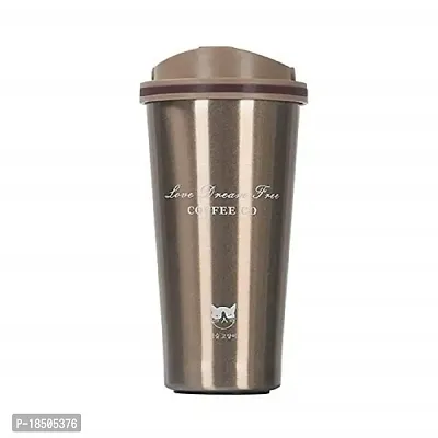 Ramkuwar Vacuum Insulated Stainless Steel Travel Mug Leak Proof Spill Proof Tumbler with Lid Coffee Tumbler for Hot and Cold Drink Travel Mug Double Walled Cup for Office Home Car (Gold 500ml)-thumb0