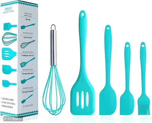 Ramkuwar with device of R 5 Piece Silicone Baking Utensils Kitchen Set (Blue) - 5 Piece