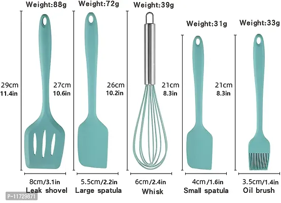 Ramkuwar with device of R 5 Piece Silicone Baking Utensils Kitchen Set (Blue) - 5 Piece-thumb2