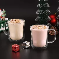 Ramkuwar Double Walled Glass Mugs Borosilicate Glass Cups for Tea Coffee Latte Cappuccino Espresso Beer 220ml-thumb4