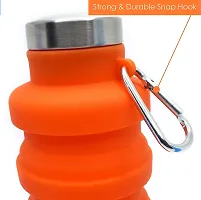 Ramkuwar Collapsible Water Bottle, Reuseable BPA Free Silicone Foldable Water Bottles for Travel Gym Camping Hiking, Portable Leak Proof Sports Water Bottle with Carabiner-thumb1