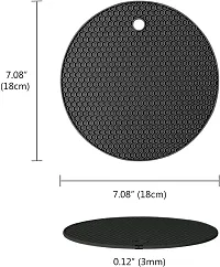 Baskety Silicone Trivet Mat - Hot Pot Holder Hot Pads for Table & Counter-top - Trivet for Hot Dishes - Non-Slip & Heat Resistant Modern Kitchen Hot Pads for Pots & Pans (Black, Pack of 5)-thumb1