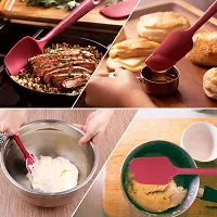 Baskety Spatula Silicone Spatula Set Spatulas Silicone Heat Resistant 500?F Rubber Spatula Seamless One Piece Non-Stick 4-Piece for Cooking Baking Mixing.|SPATULA-4A| (RED)-thumb3