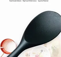 Ramkuwar Silicone Rice Spoon Non Stick Rice Scooper Heat Resistant Kitchen Gadge Rice Spoon Paddle Cooking Utensil Rice Spatula Rice Cooker Spoon for Rice Salads Mashed Potato Black-thumb4