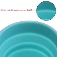 Ramkuwar Collapsible Cups with Lid Silicone Folding Camping Water Cup Set of 2 Expandable Drinking Cup 200ML Portable Foldable Water Cups for Camping Outdoor Hiking Travel Picnic Blue Colour-thumb1