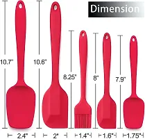 Ramkuwar with device of R Silicone Spatulas Set 446 Degree F Heat-Resistant Rubber Baking Spoons/Brush Seamless One-Piece Design Nonstick Dishwasher Safe Kitchen Utensil Set (Red) 5 Pieces-thumb1