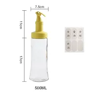 Baskety Vinegar and Olive Oil Leakproof Bottle Dispenser 500 ml High Temperature Resistant Clear Glass for Kitchen with Airtight Opening and Closing Spout 2pcs(Yellow)-thumb1