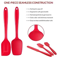 Baskety Silicone Spatula Set, 5 PCS Heat Resistant Rubber Spatulas Utensils for Nonstick Cookware Baking Cooking Mixing, Seamless & Flexible, Dishwasher Safe Red-thumb3