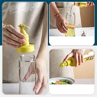 Baskety Vinegar and Olive Oil Leakproof Bottle Dispenser 500 ml High Temperature Resistant Clear Glass for Kitchen with Airtight Opening and Closing Spout 2pcs(Yellow)-thumb3