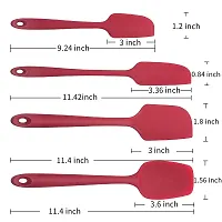 Baskety Spatula Silicone Spatula Set Spatulas Silicone Heat Resistant 500?F Rubber Spatula Seamless One Piece Non-Stick 4-Piece for Cooking Baking Mixing.|SPATULA-4A| (RED)-thumb4