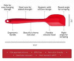 Ramkuwar Silicone Baking Utensils Set Includes Spatula, Whisk, Brush, Spoon, Scraper (5-Piece, Red)-thumb2