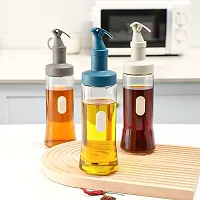 Baskety Vinegar and Olive Oil Leakproof Bottle Dispenser 500 ml High Temperature Resistant Clear Glass for Kitchen with Airtight Opening and Closing Spout 2pcs(Brown)-thumb4