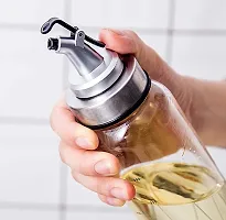 Baskety Oil Bottle 450 ml Olive Oil Dispenser Set for Cooking Oil Pot Lead-Free Glass Bottle for Oil Drip Free Spout Salad, Kitchen Baking, Roasting, Frying (Pack of 2)-thumb4