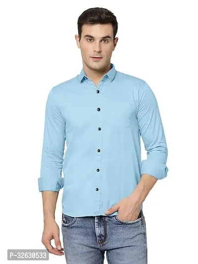 Fabulous Polyester Solid Long Sleeves Casual Shirts For Men-thumb0