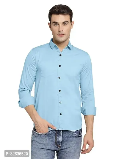 Fabulous Polyester Solid Long Sleeves Casual Shirts For Men-thumb0