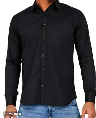 Fabulous Polyester Solid Long Sleeves Casual Shirts For Men-thumb0