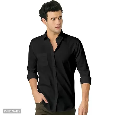 Fabulous Polyester Solid Long Sleeves Casual Shirts For Men-thumb0