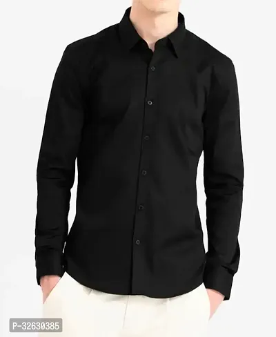 Fabulous Polyester Solid Long Sleeves Casual Shirts For Men-thumb0